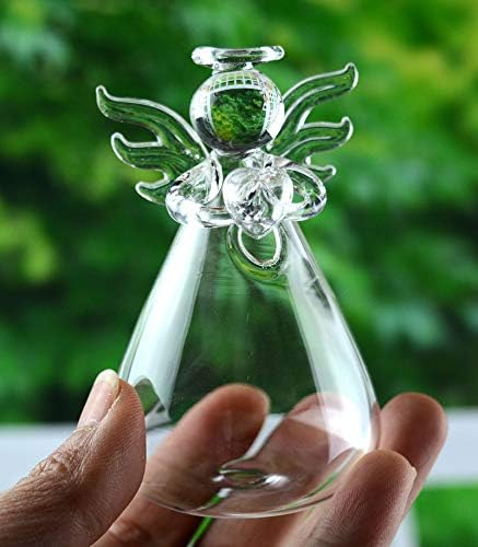 Brccee AC Angel Hanging Glass Angel Flower Vase Plant Flower Vase Hydroponic Office (S)...