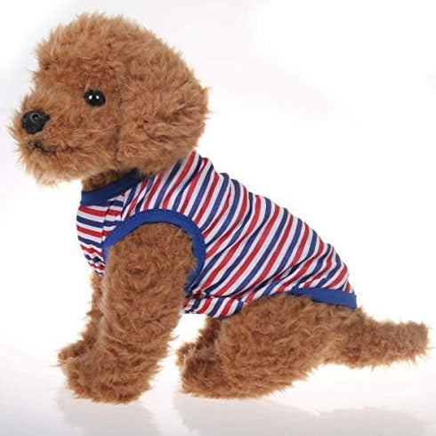 Dog Tank Top T Shirts, 2Pcs Blue Stripe Shirt for Small Dogs Cats Pets Clothes...