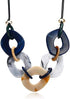 Marbling Contrast Colored Acrylic Disc Jewelry Set - Chunky Necklace and Dangle Earrings for Women Bohemian Style Jewelry...