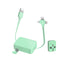 Three in One Charging Cable Roll, Data Transfer, 3 in 1 Charging Cable Retractable, Phone Holder, Compatible USB C(Type-C)/Micro USB/IP, Compatibl...