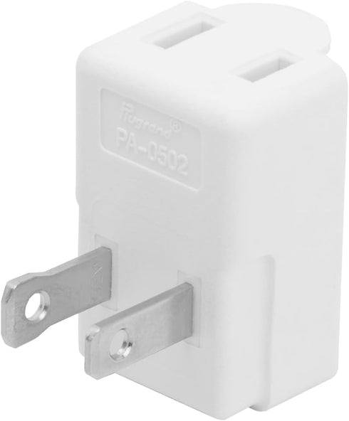 Polarized 2-Prong L Type Adapter, Vertical Right Angled Down Angle AC Adapter, NEMA 1-15P USA Outlet Saver Extension Adapter High Heat Resistant 2...