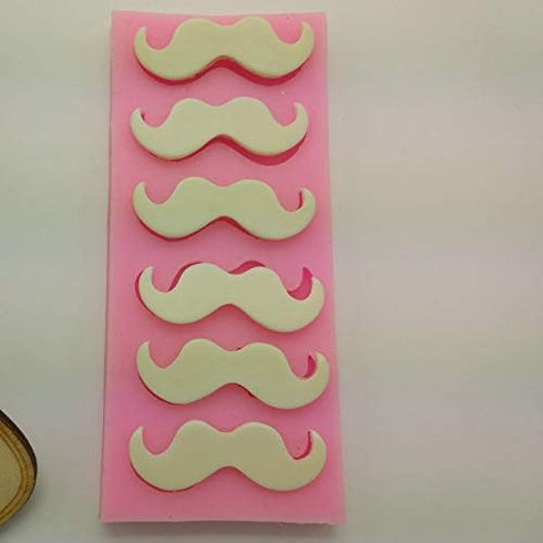 Cute 6 Cavities Funny DIY 3D Mustache Beard Silicone Mold for Fondant Chocolate Candy Gum Paste Cake Decor Baking Desserts Ice Tool...