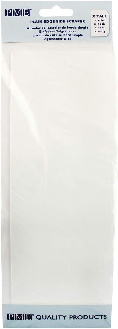 PME Tall Cake Plain Edge Plastic Side Scraper 10 x 9.3 Inces, White, Standard...
