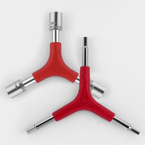 Y-Shaped 3 Way Wrench Portable Lightweight Steel Chrome Plating, Y-Type Inner Hexagon Spanner Y-Type Socket Wrench for Bicycle Cycling Repair Hard...