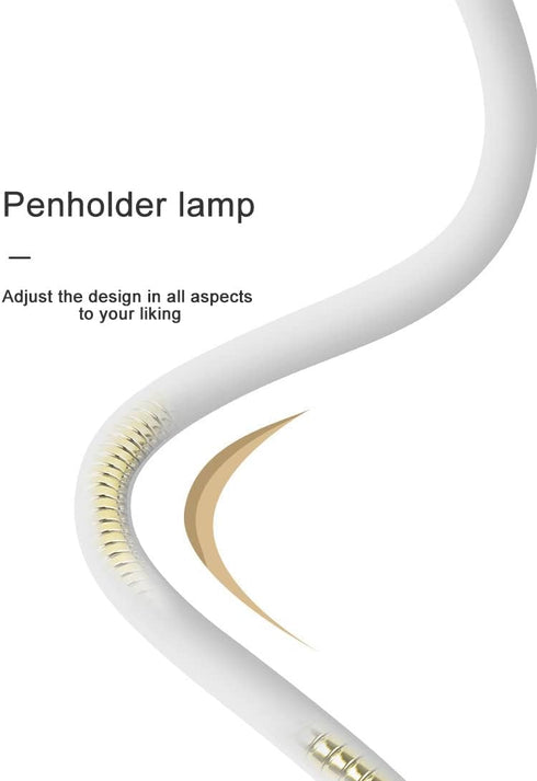 Adjustable Gooseneck Reading Lamp with Pen Holder/Phone Holder?Home Office Desk Lamp with Touch Control? 3 Color Modes,Stepless Dimming, Rechargea...