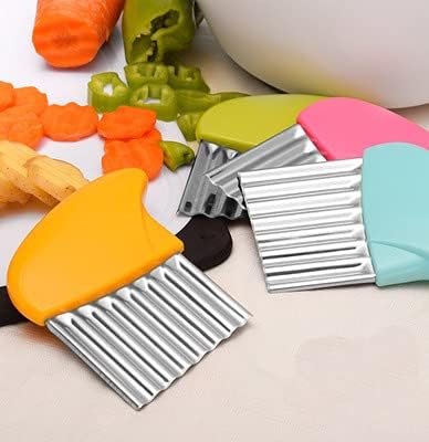 Crinkle-Cutter for Veggies-Salad-Chopper Knife 2Pcs Stainless-Steel-Blade Wavy...