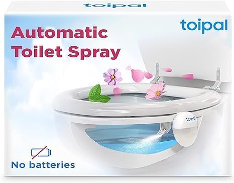 Toilet Spray, Battery-free, Hands-free, Odor Eliminator, Lemon Refill included...