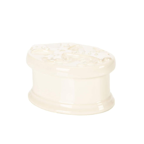 DEMDACO Rosary Classic White 3 x 2 Glossy Porcelain Decorative Trinket Box Set...