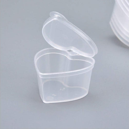 EXCEART 50 Pcs Transparent Heart Shaped Storage Containers Clear Heart Shape Plastic Storage Cases with Lids for Arts Crafts Storage Boxes Plastic...