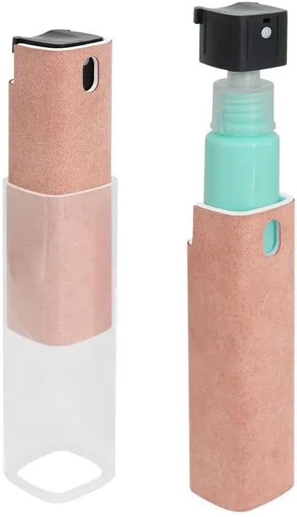 Touchscreen Mist Phone Screen Cleaner for All Phones Laptop and Tablet 2 in 1 Spray and Microfiber Cloth Mini Portable… (Light Pink)...