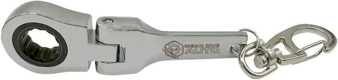 10mm Keychain Wrench - Mini Wrench Keychain, Mechanic Keychain with 10mm Socket Wrench - Ratchet Wrench - Torque Wrench - Compact 10mm Ratchet Wre...