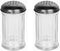 Great Credentials© Set of 2 Multi-Purpose Spice Seasoning Grated Cheese Shaker Retro Dispenser, Glass Jar, Perforated Stainless Steel Lid 12 OZ Ea...