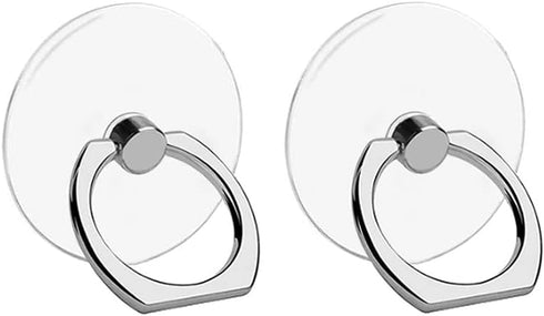 Transparent Phone Ring Holder Stand 2 Pcs, 360° Rotation Cell Phone Ring Holder Mobile Finger Kickstand Hand Phone Grip for iPhone, Clear Phone Ri...