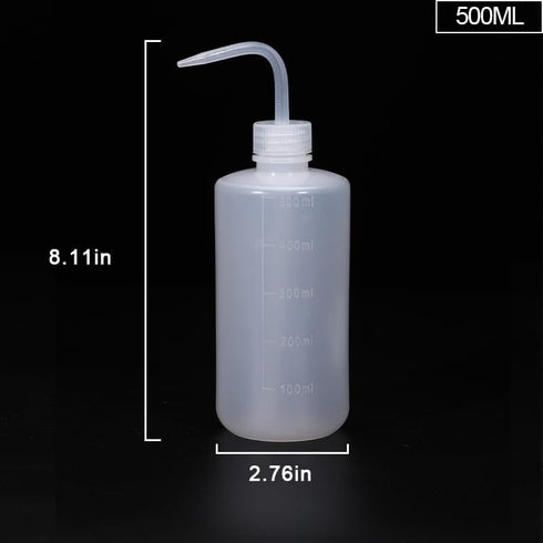 16.7oz/4Pcs Lash Water Bottle Squeezer, Tattoo Wash Squeeze Bottle with Scale Labels, Plastic Rinse Bottle for Eyelash Extensions, Watering, Washi...