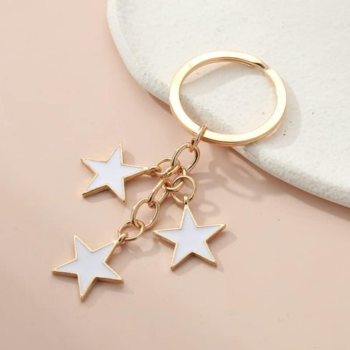 Meefisher Women's Stars Bag Charms Cute Enameled Keychain Keyring for Purse Accessories Kawaii Aesthetic Gifts (2 PCS? black?white?)...