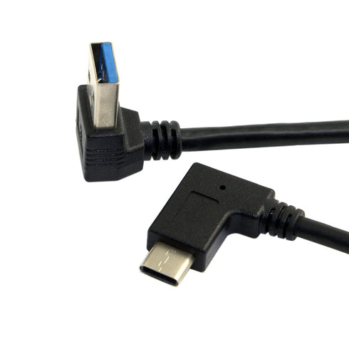 NFHK Reversible USB 3.1 USB-C Angled to 90 Degree Down Angled A Male Data Cable for MacBook & Tablet & Mobile Phone...