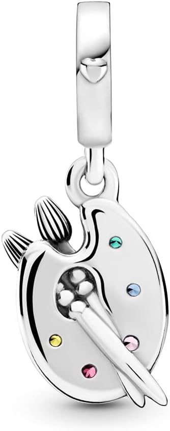 Artist's Palette Dangle Charms 925 Sterling Silver Draw Your Adventure Pendant for Bracelets...