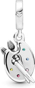 Artist's Palette Dangle Charms 925 Sterling Silver Draw Your Adventure Pendant for Bracelets...