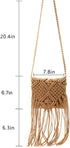 Van Caro Handwoven Cotton Straw Shoulder Bag Crochet Tassel Beach Bohemian Purse for Women...