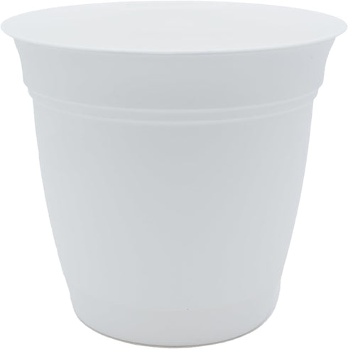 The HC Companies 6 Inch Eclipse Round Planter with Saucer - Indoor Outdoor Plant Pot for Flowers, Vegetables, and Herbs, White...