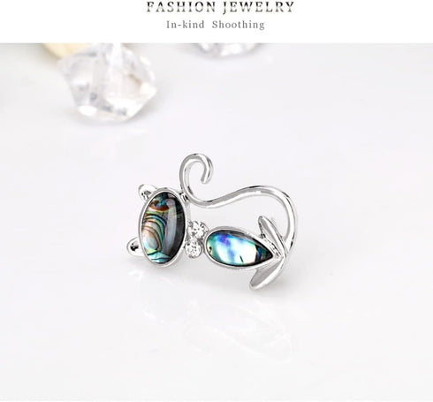 Cat Brooch Pins for Women Fashion Scarf Buckle Alloy Rhinestone Animal Brooch...
