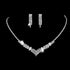 Unicra Silver Bride Necklace Earrings Set Bridal Wedding Jewelry Sets Party Rhinestone Costume Jewelry Set Crystal Choker Necklace for Women and B...