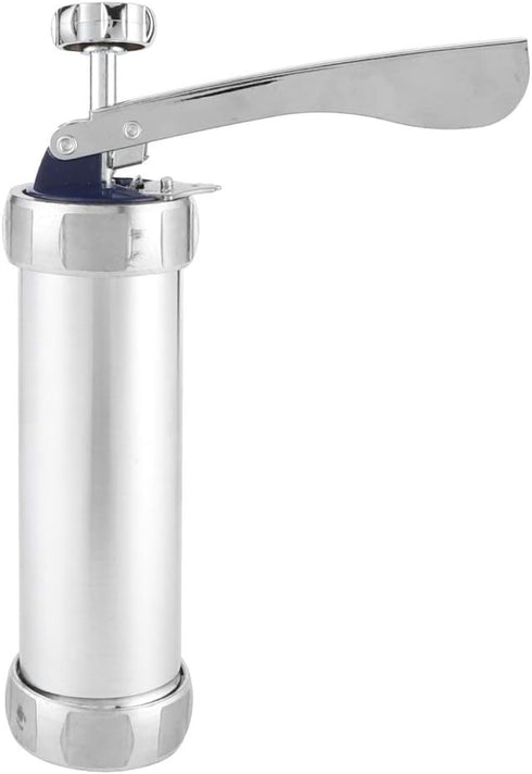Cookies Press Cookies Press Silver Aluminum Alloy + Abs Cookies Press Maker Kit Biscuits Maker Press Machine Bakeware With 20 Cookies 4 Nozzles...