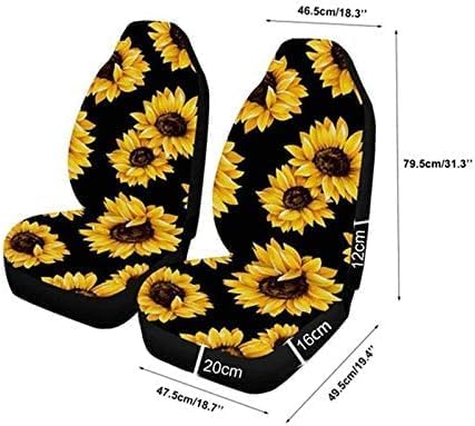 Car Front Seat Covers, Universal Blue 3D Animal Wolf PrintingCar Seat Protector Seat Cushion Full Cover Fit Most Car,Truck,SUV,Van (Sunflower-2PC)...