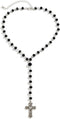 Gothic Cross Pendant Y-Shaped Necklace Blood Red/Black Crystal Rosary Beads Silver Cross Chain Choker Necklace Y2k Grunge Necklace Punk Goth Jewel...