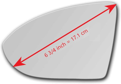 New Replacement Mirror Glass with Full Size Adhesive for Volkswagen | 2015 – 2021 Golf | 2019 – 2024 Jetta | 2015 – 2024 GTI | Driver Side View Le...