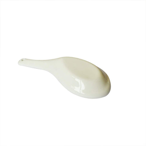 3 pcs Asia Porcelain Soup Spoon Ceramic Rice Spoons Chinese Won Ton Spoons for Home, Kitchen, or Restaurant, White...