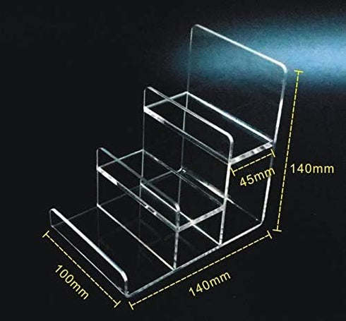 Acrylic Wallet Display Stand Holder Acrylic Jewelry Display Riser Shelf Showcase Fixtures (2pcs 3-Tiers)...