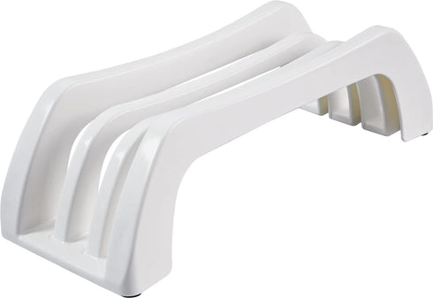 carrotez Plastic Cutting Board Holder, 3-Compartment Storage Organizer, 0.6 Inch Slots, White...