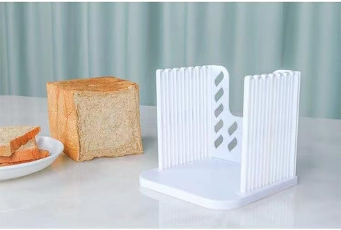 Foldable Manual Bread Slicer for Kitchen,Adjustable Slicing Guides,Bread slice for Homemade Bread(white)...