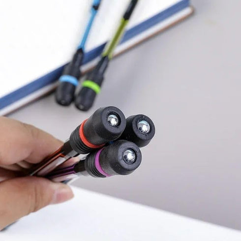 4 Pieces Spin Cool Pens, Rolling Finger Spin Game Pens with Weighted Ball Anti-Slip Stationery Set with Refills Black Ink for Students Entertainme...