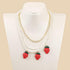 Multilayer Fruit Strawberry Pineapple Pendant Pearl Choker Colorful Beads Flowers Necklace Party Cute Women Bohemia Handmade Jewelry...