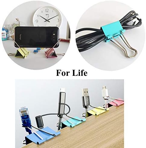18 Pcs Colorful Extra Large Binder Clips 2 inch Length for Office...