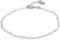 Sterling Silver Jewelry - Rhodium Plated 925 Stamp - Interlinked Chain & Drop Heart Anklet - Stylish Beautifully Designed for Women - 9" Long + 1"...