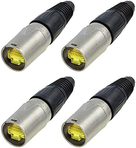 (4 Pack) Genuine Neutrik NE8MX-1 Ethercon Cable Connector Nickel Housing NEW Model!...