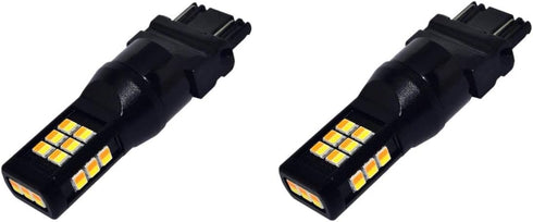Alla Lighting T25 3157 LED Switchback Bulbs Dual Color White/Amber Turn Signal Lights 3457NA 4157NA 3157A 3757NAK 4057 Extremely Super Bright 3035...