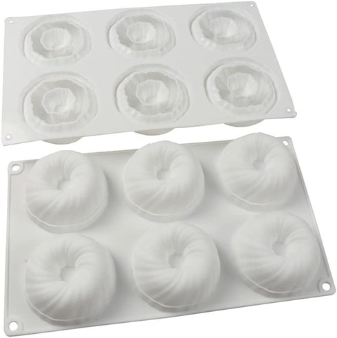 6 Cavity Swirl Shapes Silicone Cake Mold Form Chocolate Cookies Pudding Ice Cream Trays Pastry Baking Tools Bakeware Pan...