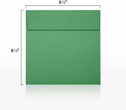 LUXPaper Square Invitation Envelopes | Peel & Press | 6 1/2" x 6 1/2" | Holiday Green | 80lb. Text | 50 Qty...