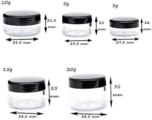 ZEJIA 5 Gram Sample Containers with Lids, 25PCS Mini Makeup Containers, Empty Plastic Travel Cosmetic Containers with Labels...