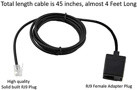 3.5 Feet RJ9/RJ11/RJ12 Headset Adapter Extension Cord Quick Disconnect Release Connector from Male to Female 4P4C RJ9 Plug for Plantronics, Jabra,...