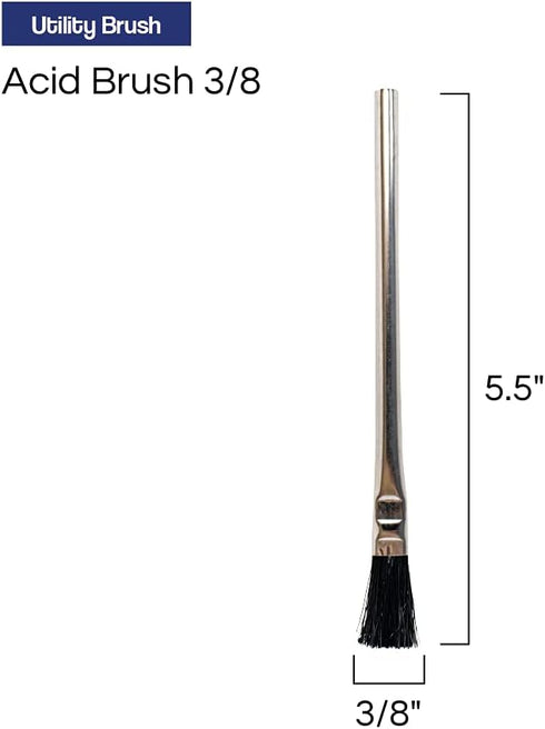 Pro Grade - Acid Brushes - 72 Count 3/8" Boar Hair Acid Flux Brushes...