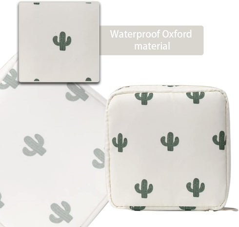 Sanitary Napkin Storage Bag, 2 Pcs Portable Period Bag Zipper Menstrual Pad Bag Reusable Menarche Packs for Women Ladies, First Period Kit for Tee...