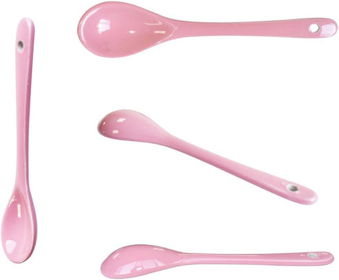 3 Pcs of each 8 Color Porcelain Egg Spoons Ceramic Spoons 5 inch Coffee Dessert Yogurt Tea Milky Tea...