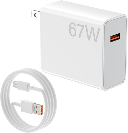 67W for Xiaomi Charger Turbo Fast Wall Block for Xiaomi Mi 14 13 12 12t 12s 10 Pro Lite Redmi Note K60 K50 11 11s 12 Pro Plus Poco F5 X5 F4 X4 Gt ...