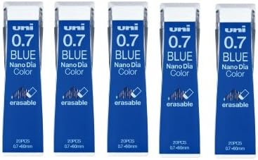 Uni NanoDia Color Mechanical Pencil Leads 0.7mm Blue, 5 Pack/total 100 Leads Value Set...