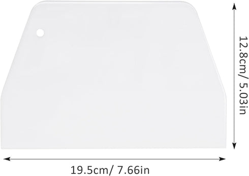 YARNOW Bench Scraper 2 PCS Plastic Dough Scrapers, Multipurpose Food Scrappers, Food- Grade Bench Scrapers for Dough Cake Bread Fondant Icing (Whi...